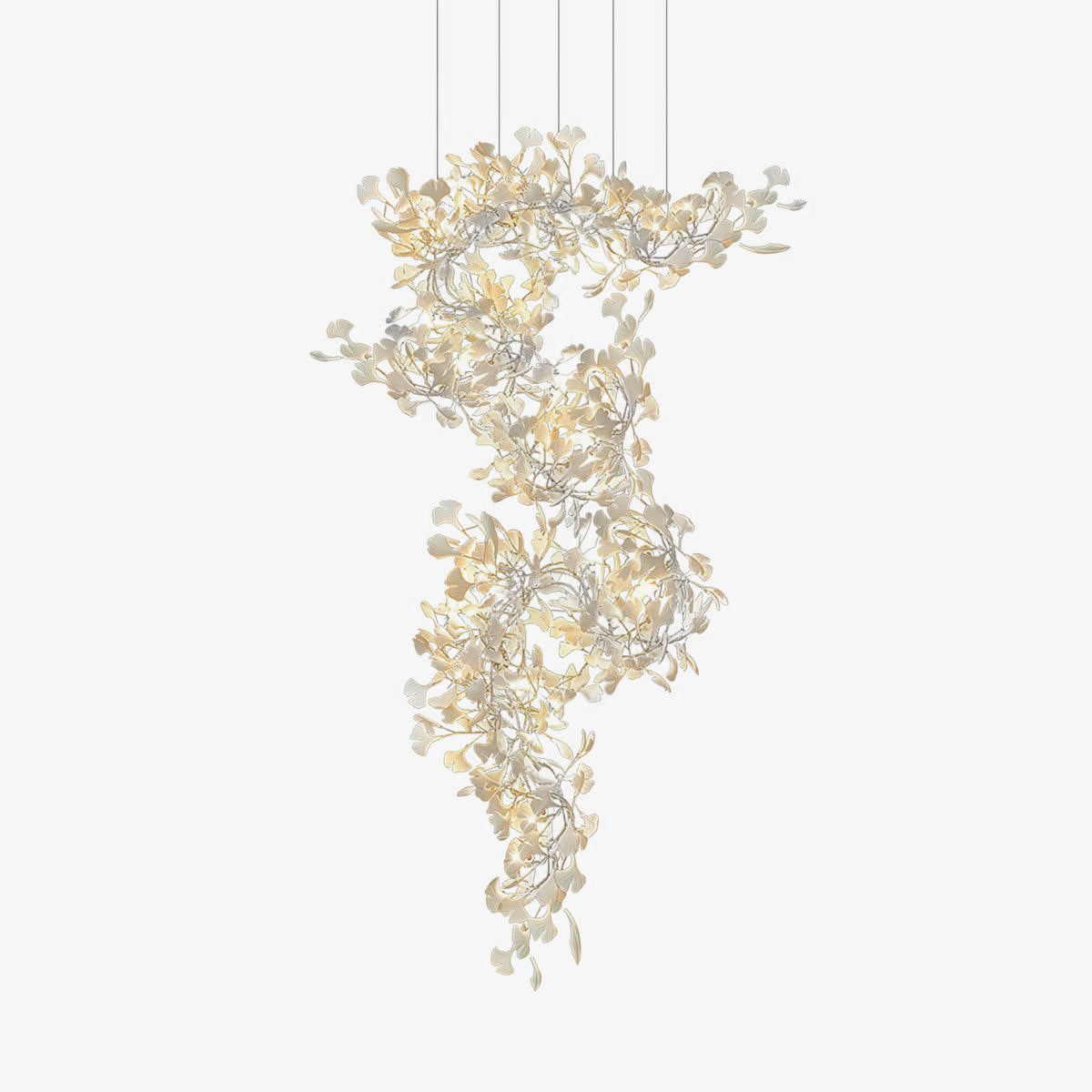 Gingko Vortex Modern Chandelier - Adjustable LED Lighting & Unique Des