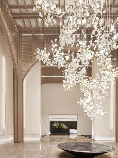 Gingko Vortex Modern Chandelier - Adjustable LED Lighting & Unique Des