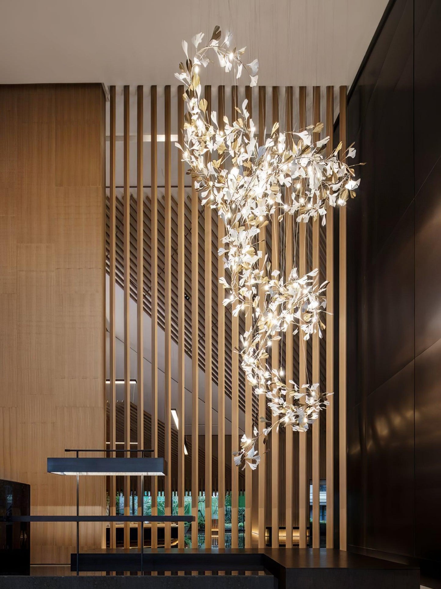 Gingko Vortex Modern Chandelier - Adjustable LED Lighting & Unique Des