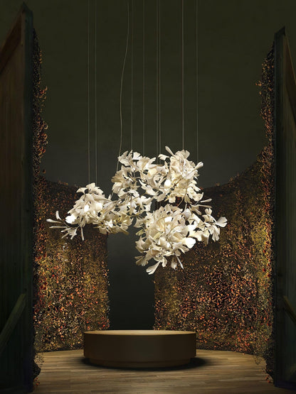 Gingko Vortex Modern Chandelier - Adjustable LED Lighting & Unique Des