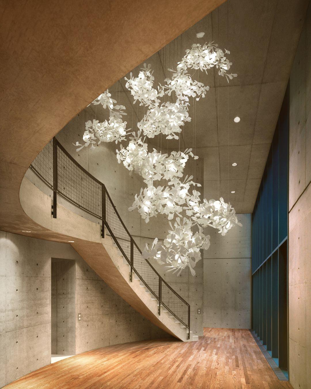 Gingko Vortex Modern Chandelier - Adjustable LED Lighting & Unique Des