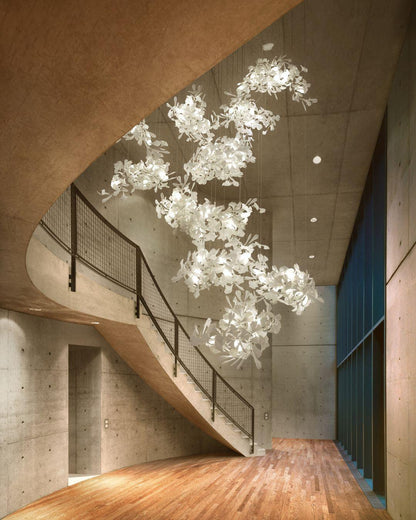 Gingko Vortex Modern Chandelier - Adjustable LED Lighting & Unique Des