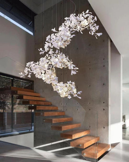 Gingko Vortex Modern Chandelier - Adjustable LED Lighting & Unique Des