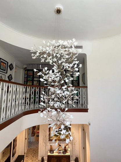 Gingko Vortex Modern Chandelier - Adjustable LED Lighting & Unique Des