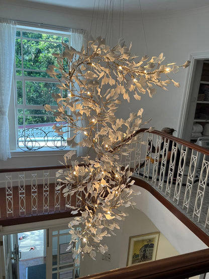 Gingko Vortex Modern Chandelier - Adjustable LED Lighting & Unique Des
