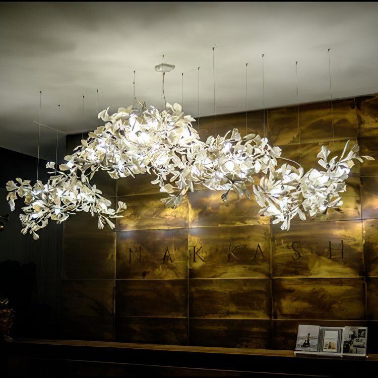Gingko Chandelier C - Elegant Design with Adjustable Height & LED Ligh