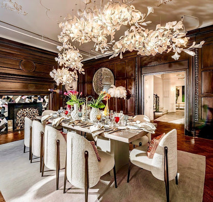 Gingko Chandelier C - Elegant Design with Adjustable Height & LED Ligh