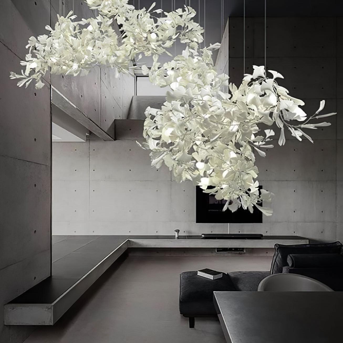 Gingko Chandelier C - Elegant Design with Adjustable Height & LED Ligh