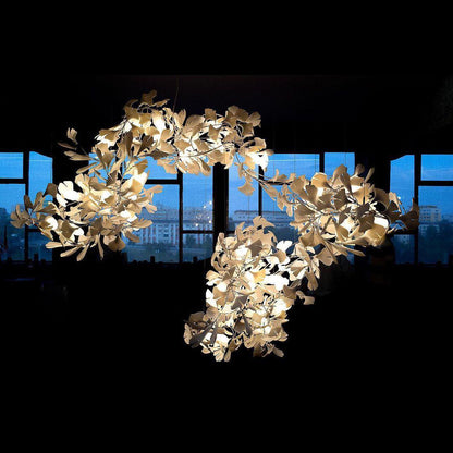 Gingko Chandelier C - Elegant Design with Adjustable Height & LED Ligh