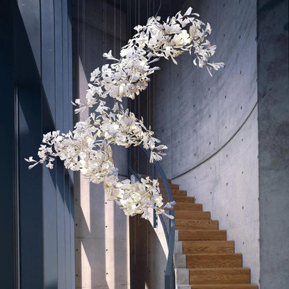 Gingko Chandelier C - Elegant Design with Adjustable Height & LED Ligh