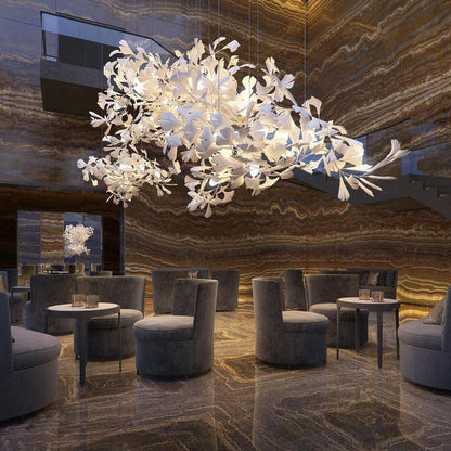 Gingko Chandelier C - Elegant Design with Adjustable Height & LED Ligh
