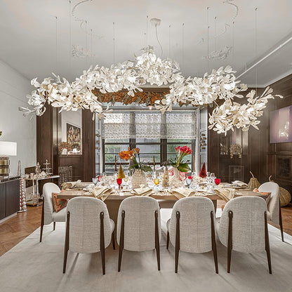 Gingko Chandelier C - Elegant Design with Adjustable Height & LED Ligh