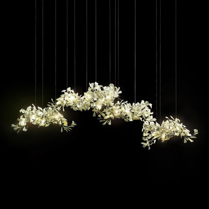 Gingko Chandelier C - Elegant Design with Adjustable Height & LED Ligh