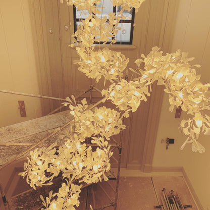Gingko Chandelier C - Elegant Design with Adjustable Height & LED Ligh