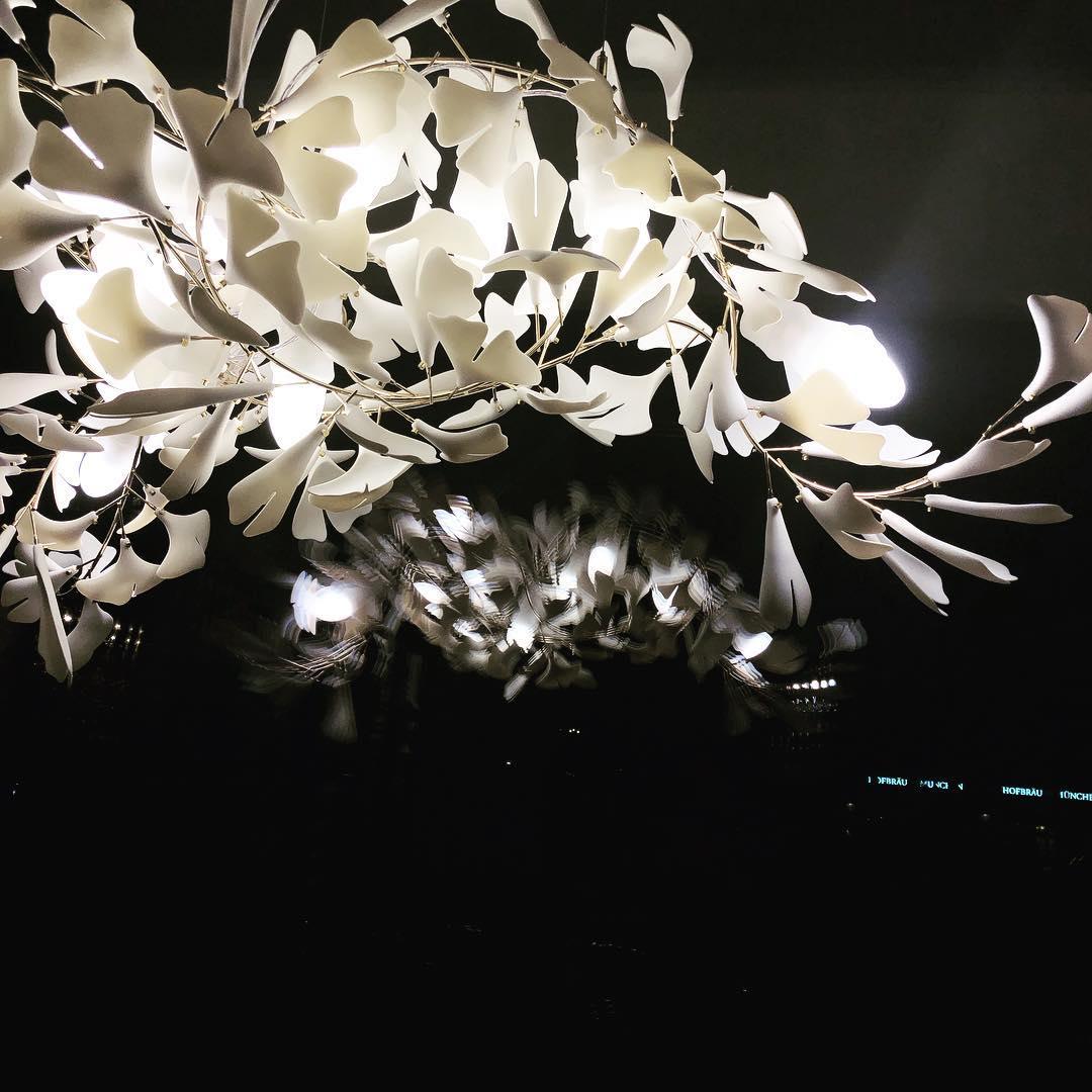 Gingko Chandelier C - Elegant Design with Adjustable Height & LED Ligh