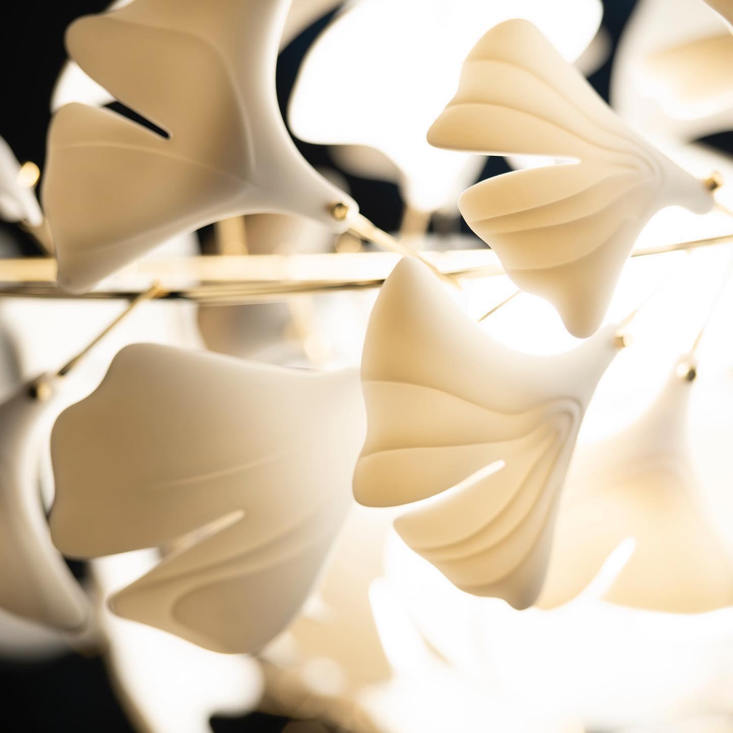 Gingko Chandelier C - Elegant Design with Adjustable Height & LED Ligh