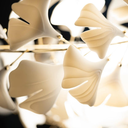 Gingko Chandelier C - Elegant Design with Adjustable Height & LED Ligh