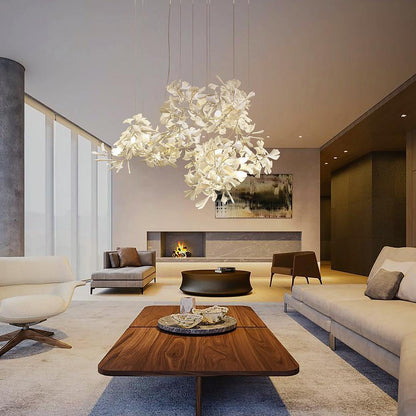 Gingko Chandelier C - Elegant Design with Adjustable Height & LED Ligh