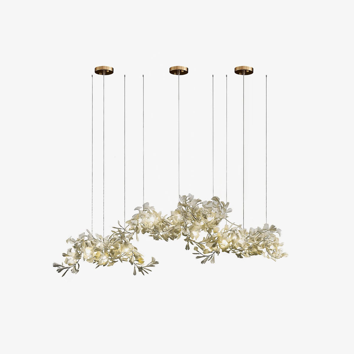Gingko Chandelier C - Elegant Design with Adjustable Height & LED Ligh