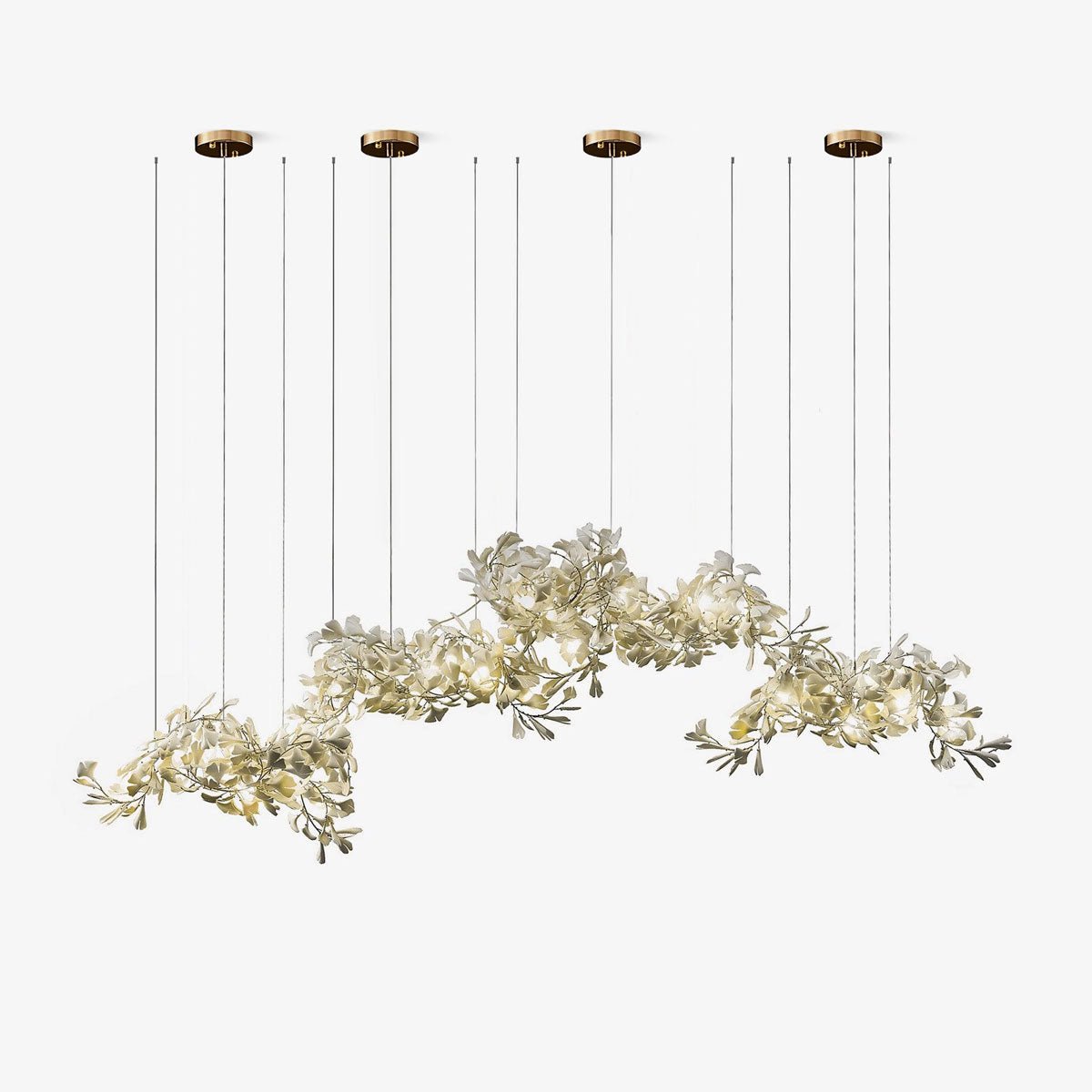 Gingko Chandelier C - Elegant Design with Adjustable Height & LED Ligh