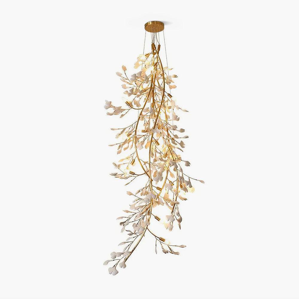 Gingko Cascade Branch Chandelier - Modern Design, Adjustable Height