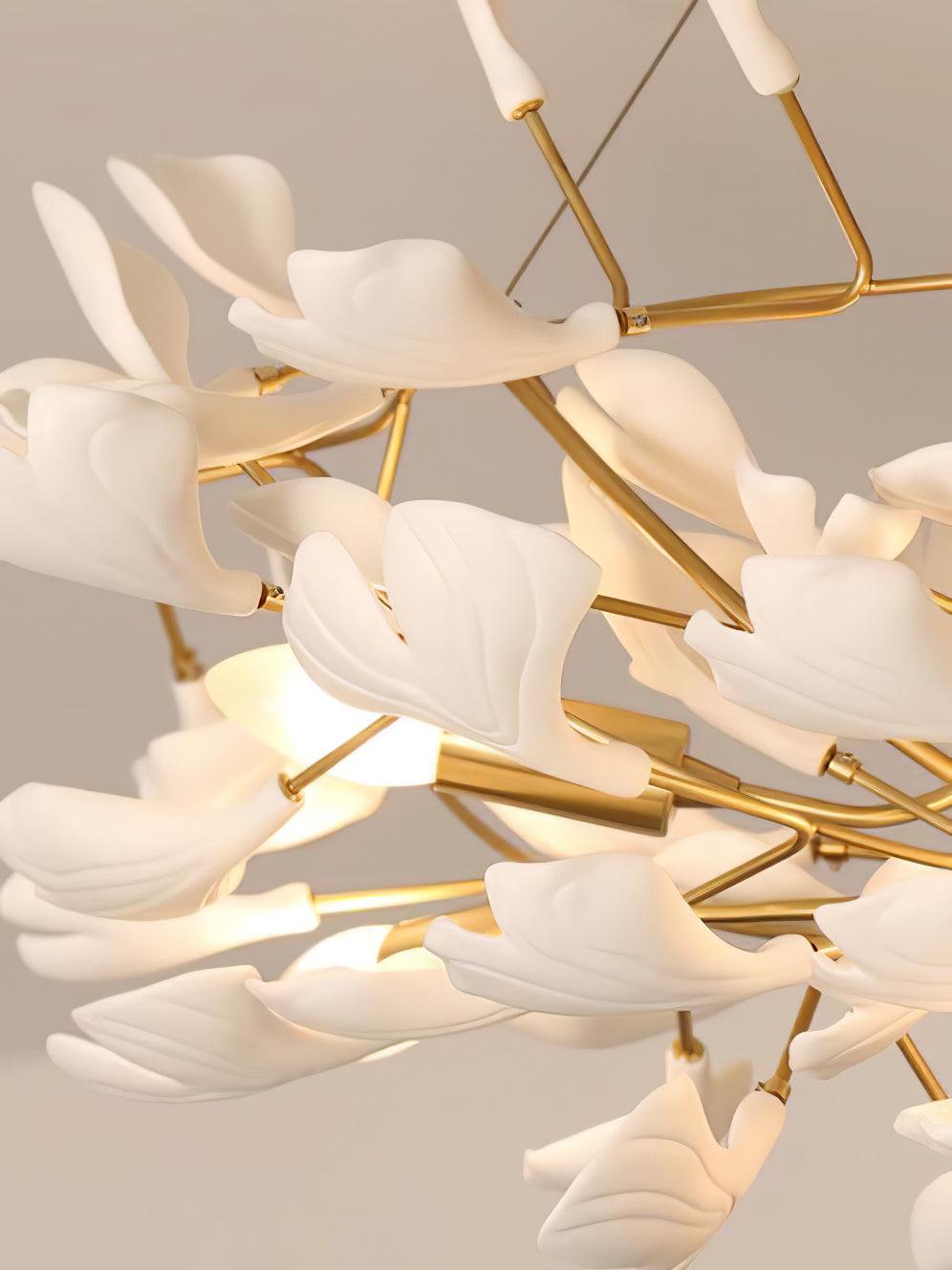 Gingko Cascade Branch Chandelier - Modern Design, Adjustable Height