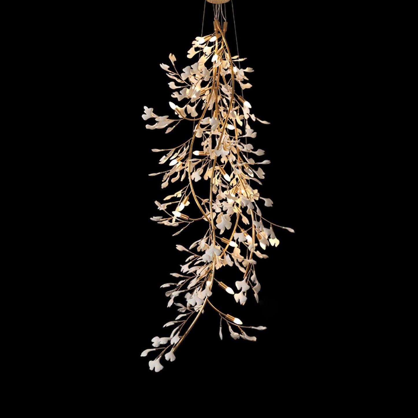 Gingko Cascade Branch Chandelier - Modern Design, Adjustable Height
