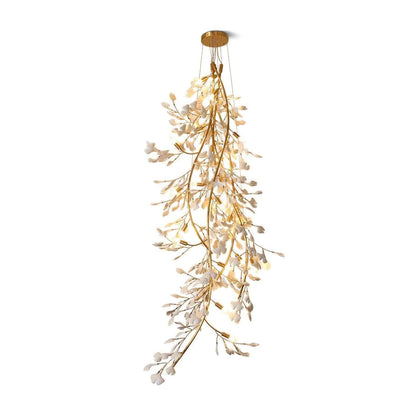 Gingko Cascade Branch Chandelier - Modern Design, Adjustable Height
