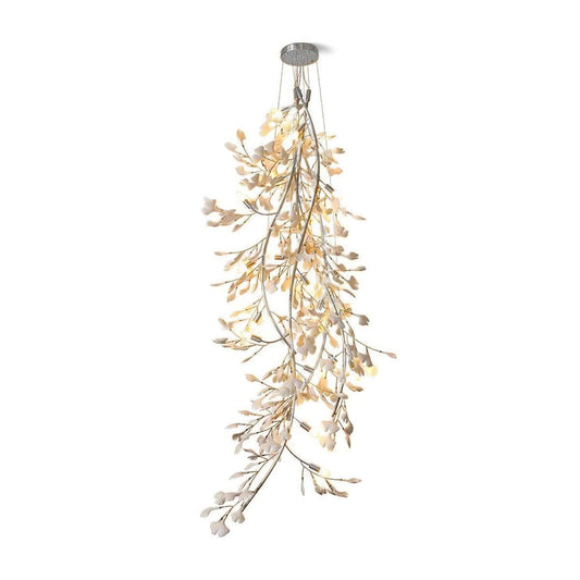 Gingko Cascade Branch Chandelier - Modern Design, Adjustable Height