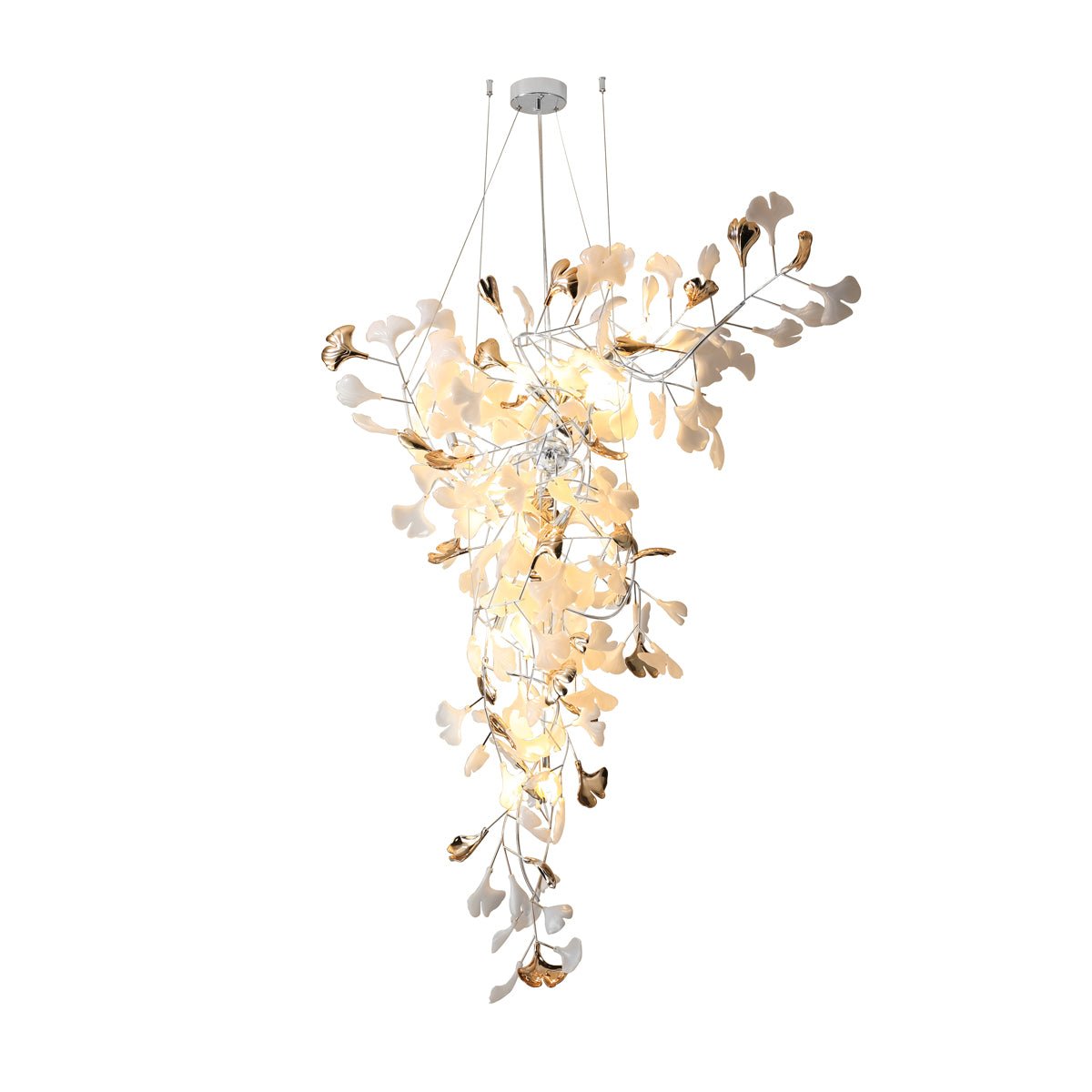 Ginkgo Vine Chandelier - Elegant Design with Adjustable Height & LED L