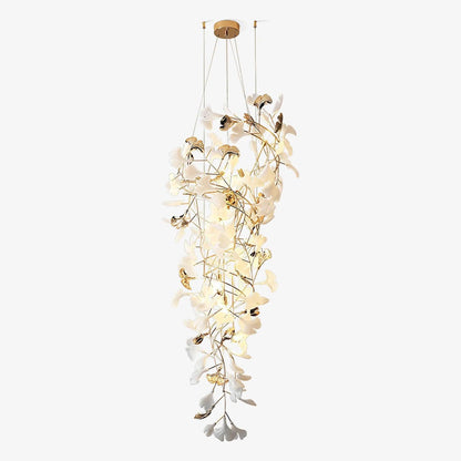 Gingko Cascade Leaf Chandelier - Elegant Modern Design with Adjustable