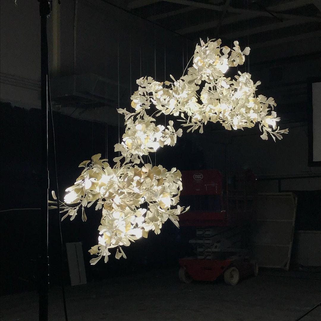 Gingko Combination Chandelier - Adjustable Height, Energy-Efficient LE