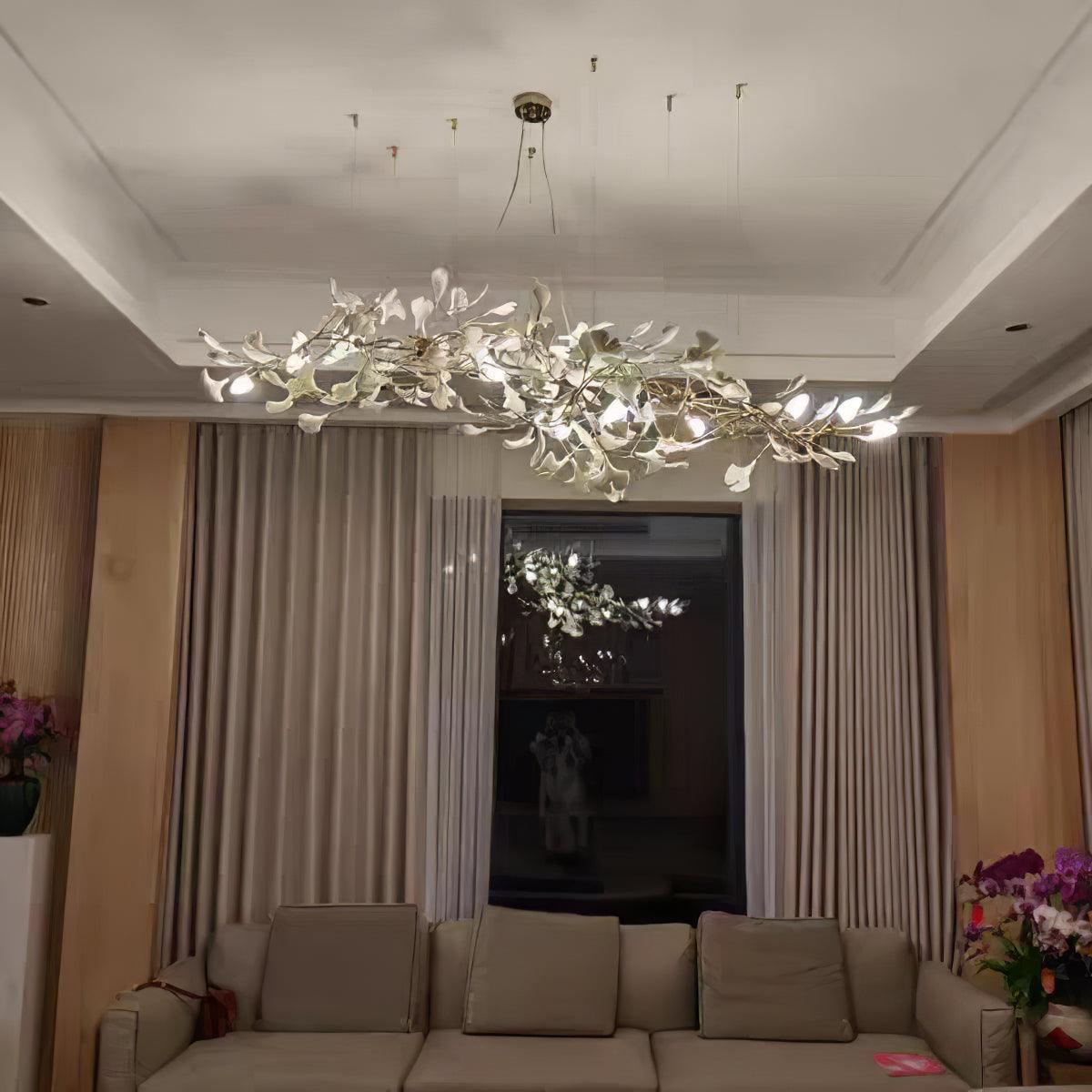Horizon Bloom Ginkgo Chandelier - Elegant Design & Adjustable Height