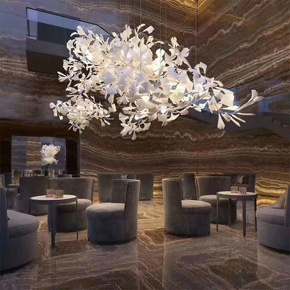 Horizon Bloom Ginkgo Chandelier - Elegant Design & Adjustable Height