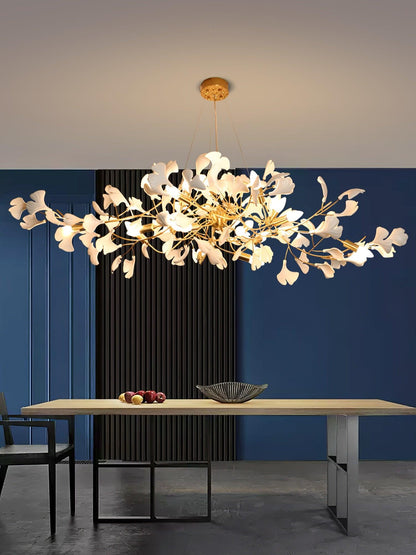 Horizon Bloom Ginkgo Chandelier - Elegant Design & Adjustable Height