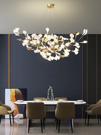 Horizon Bloom Ginkgo Chandelier - Elegant Design & Adjustable Height