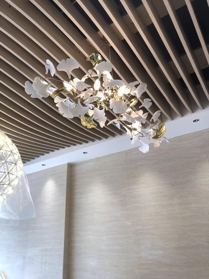 Horizon Bloom Ginkgo Chandelier - Elegant Design & Adjustable Height