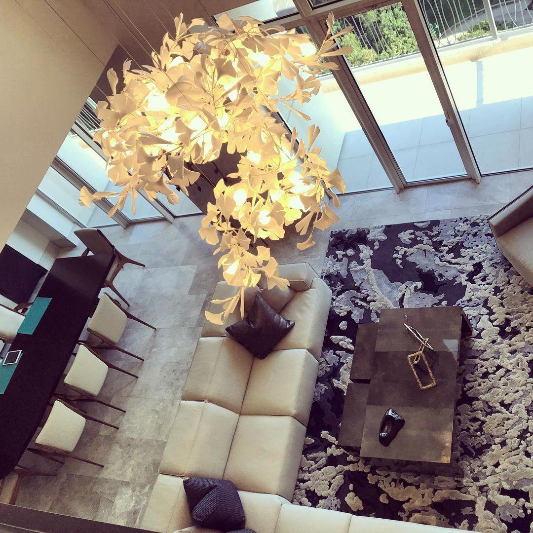 Horizon Bloom Ginkgo Chandelier - Elegant Design & Adjustable Height