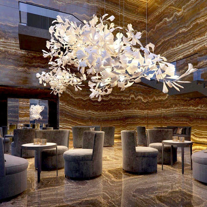 Horizon Bloom Ginkgo Chandelier - Elegant Design & Adjustable Height