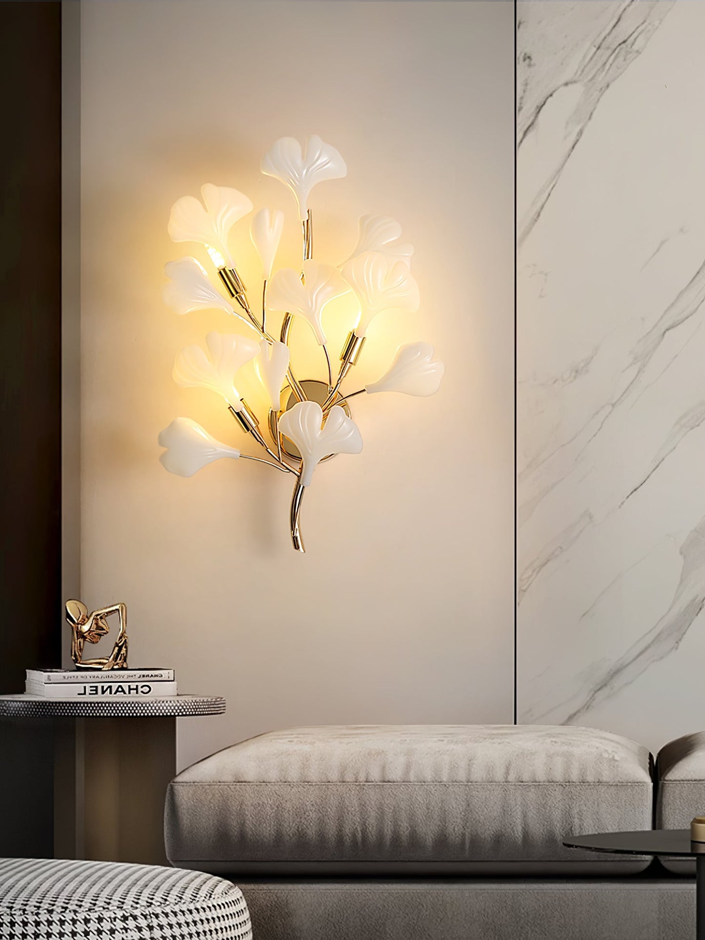 Gingko Modern Wall Lamp - LED Illumination & Adjustable Brightness