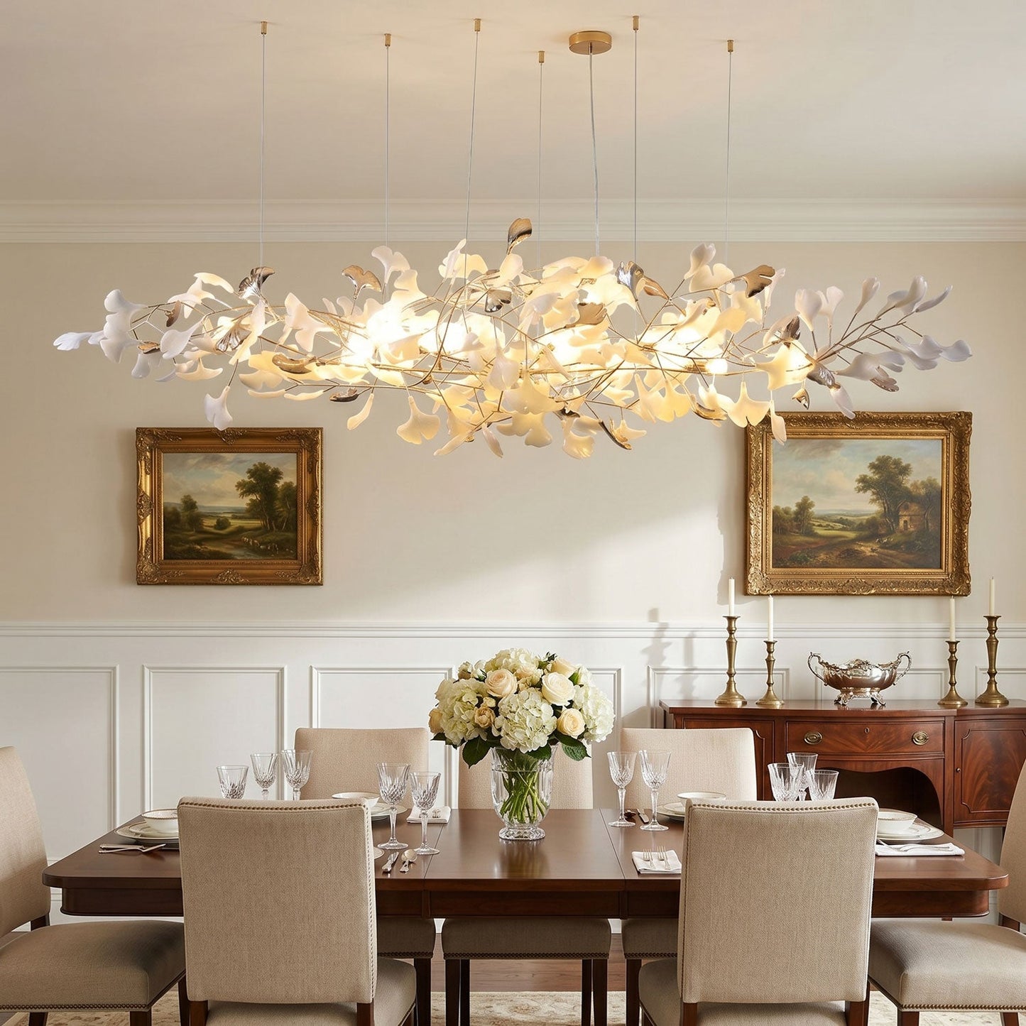 Ginkgo Cloud Chandelier - Modern LED Lighting with Adjustable Brightne