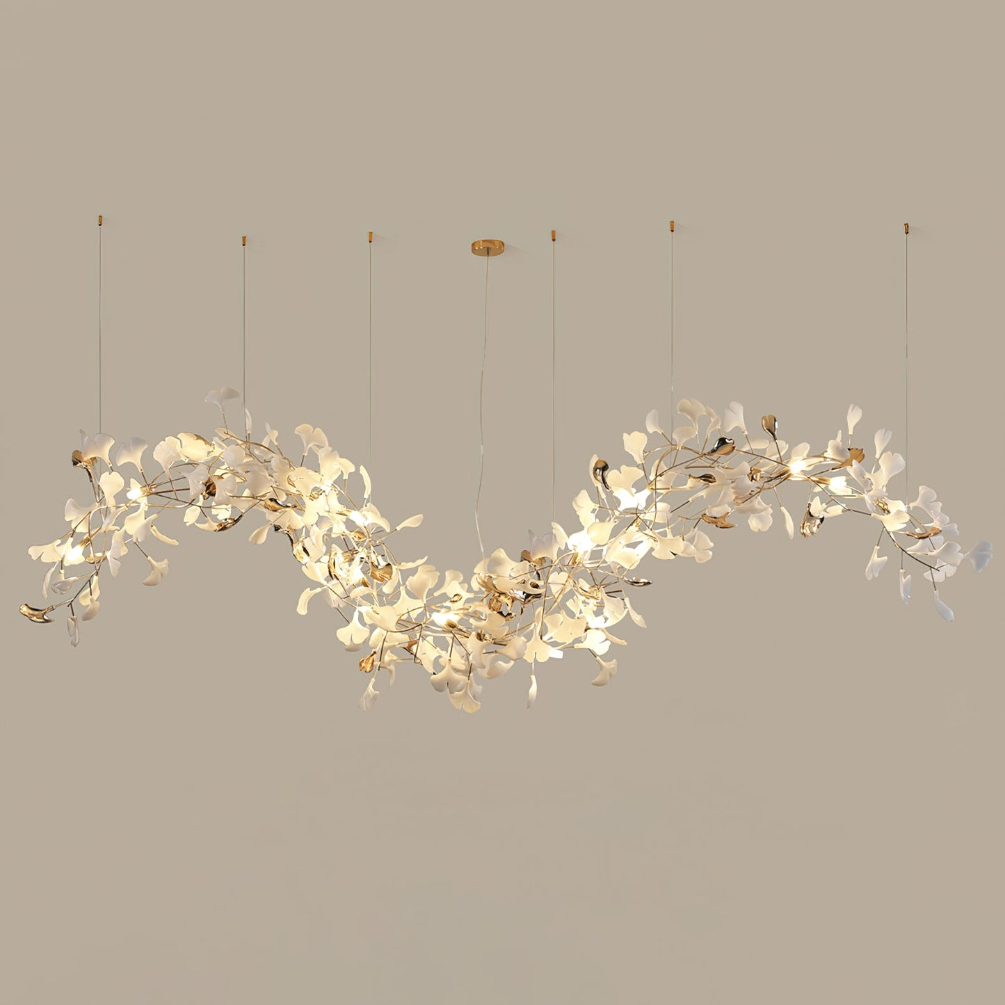 Ginkgo Vine Chandelier - Elegant Design with Adjustable Height & LED L