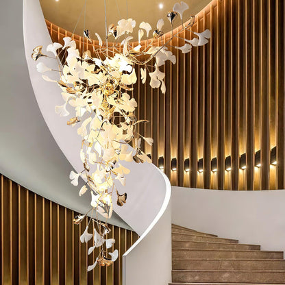 Ginkgo Vine Chandelier - Elegant Design with Adjustable Height & LED L