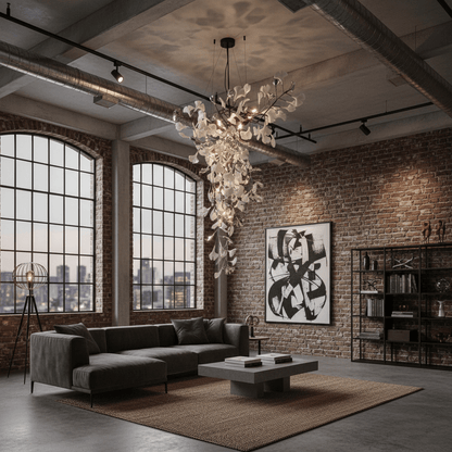 Ginkgo Vine Chandelier - Elegant Design with Adjustable Height & LED L