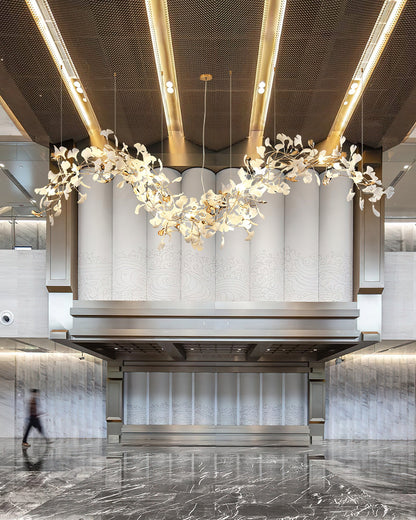 Ginkgo Vine Chandelier - Elegant Design with Adjustable Height & LED L