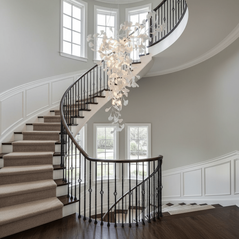 Ginkgo Vine Chandelier - Elegant Design with Adjustable Height & LED L