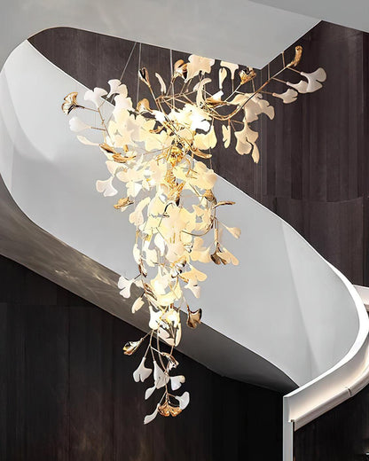 Ginkgo Vine Chandelier - Elegant Design with Adjustable Height & LED L