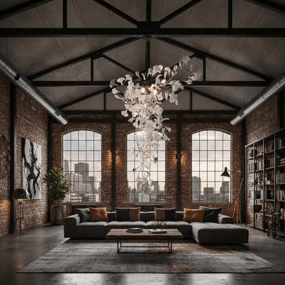 Ginkgo Vine Chandelier - Elegant Design with Adjustable Height & LED L