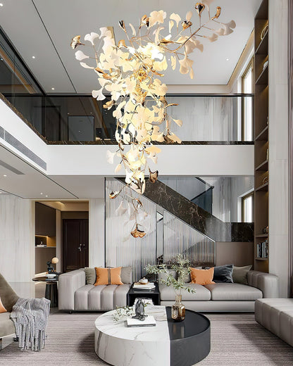 Ginkgo Vine Chandelier - Elegant Design with Adjustable Height & LED L