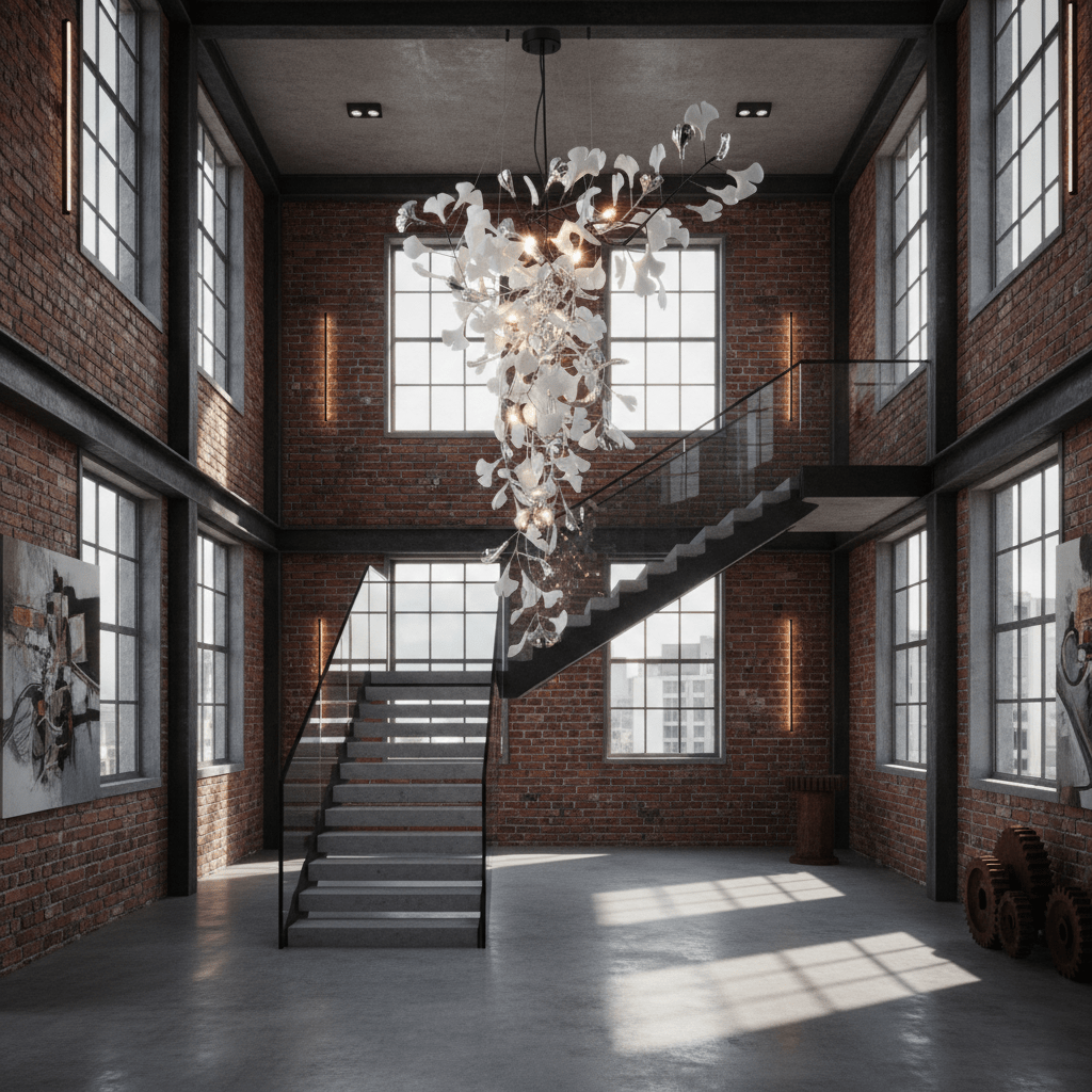 Ginkgo Vine Chandelier - Elegant Design with Adjustable Height & LED L